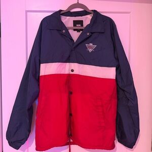 Vans Navy, White & Red Colorblock Windbreaker Jacket
